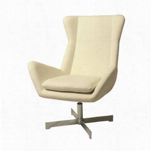 Pastel Furniture Sn-171-ch-978 Seneca Club Chair In Cchrome/pu Ivory