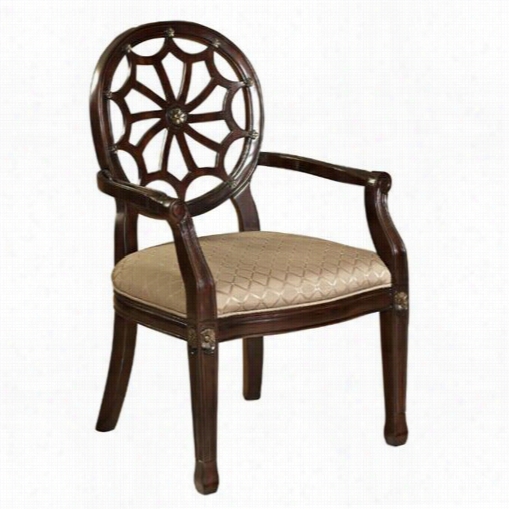 Powell Furniture 235-620 Classic Seating Spiderw Eb Bakc Accent Chairrin Medium Mahogany