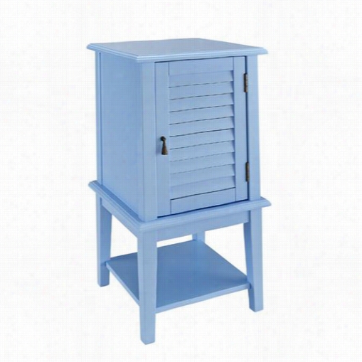 Powell Furniture 254-351shutter Door Table In Ocean Blue