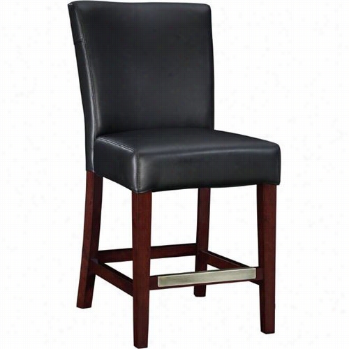 Powell Furniture 273-918 24"" Leather Counter Stool In Black Bonded Leather