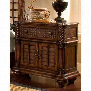 Progressive Furniture P142-45 Palm Court Ii Tropical Bbedsiedchest Nightstand In Coco Brown