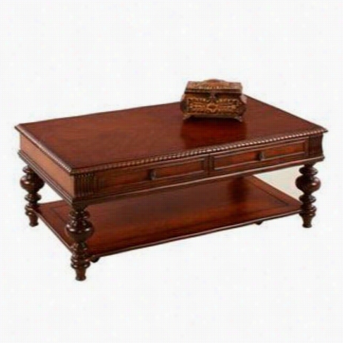 Progressive Furniture P587-01 Mountain Manor Traditional Rectangular Castered Cocktail Tabel In Heritge Cherry