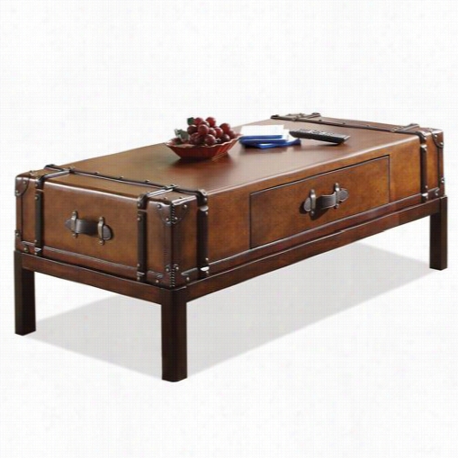 Riverside 38702 Latitudes Suitcase Cocktail Table In Aged Cognac Wood