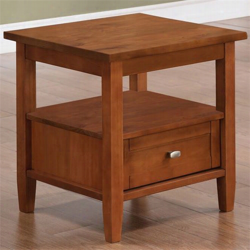 Simpli Ohme Axwsh002 Warm Shaker End Table In Honey Brown