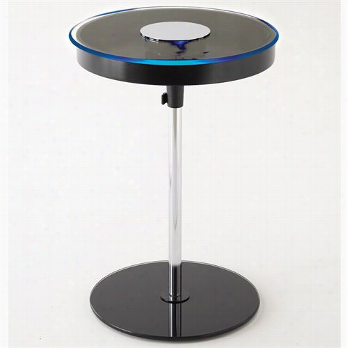 Steve Silver Ch220e-b Charo Roun Chairide End Table With Led Light