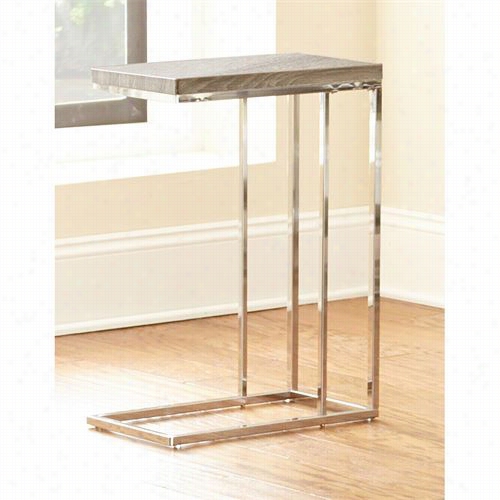 Steve Silver Lu350ce Lucia 10"" Chairside End  Table In Grey/chrome