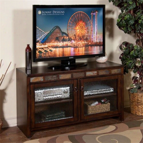 Sjnny Designs 3464dc-60 Santa Fe 60&qout;" 2 Glass Passage Tv Cnsole In Dark Chocolate