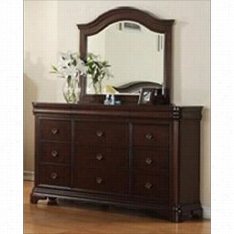 Sunset Trading Ss-cmm750-dr-mr Cameron Dresser And Mirror Set In Rich Cherry