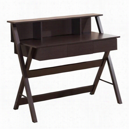 Teechni Mobili Rta-8400-wn Fashionable Workstation With Shelf And Storage In Wenge