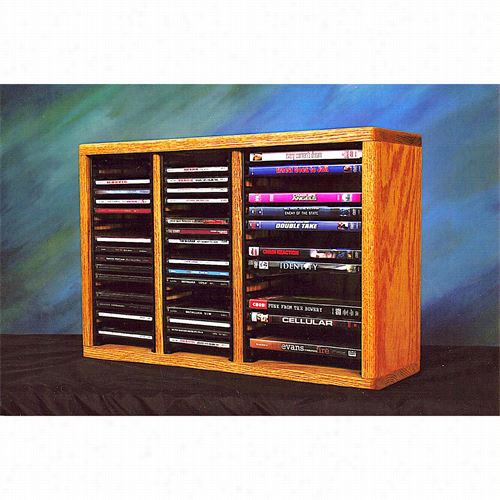The Wood Shed 312-1cd-dvd Solid Oak Desktop Or Self For Cd 's And Dvd's (individual Locking Slots)