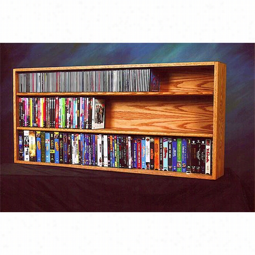 The Wood Shed 313-4w Solid Oak Wall Or Shelf Mount For Cd And Dvd/vhs Tape/book  Cabijet