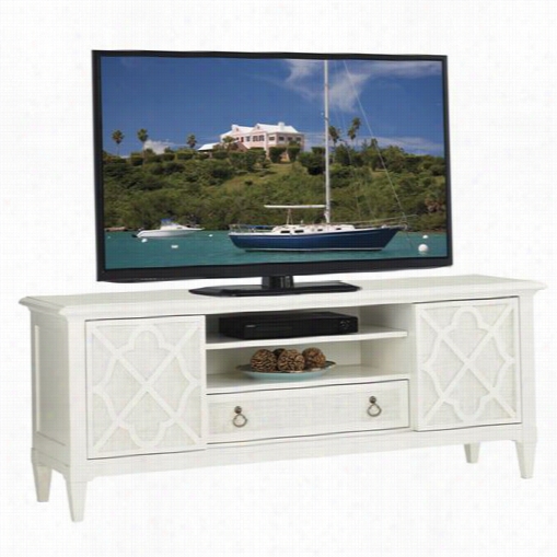 Tommy Bahama 543-907 Ivory Key Warf Street Entertainment Console In An Tique White/somers Isle