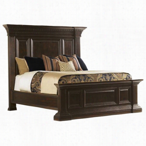 Tommy Bahama 548-144c Island Traditions Sutotn Place Pediment King Bed In Mysterious Brown/windsor