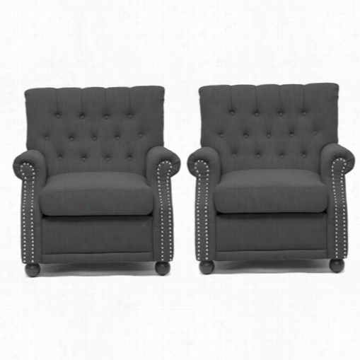 Tov Furniture Tov-201210-7028-gray(2) Becket Set Of 2 Linen Cllub Chair In Grey