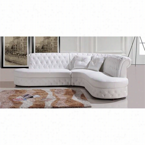 Vig Furniture Vgev2818c Divani Casa 17"" Modern Bonded Leather Sectional Sofa In White