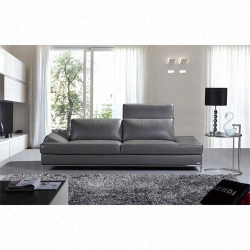 Vig Furniture Vgknk8484-ecogry Divani Casa Izzy Eco Leather Sofa In Dark Gre