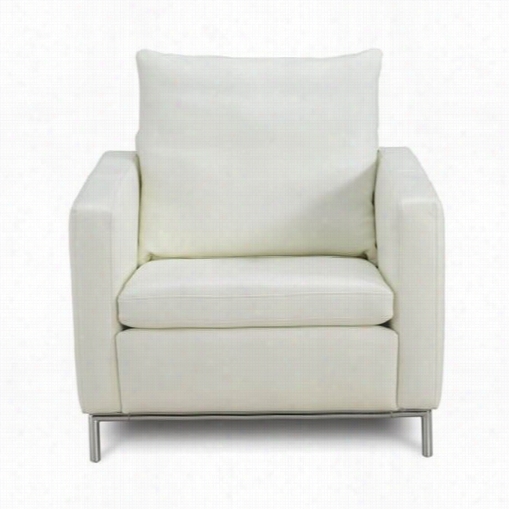 Whiteline Modern Living Ch1251l-wht Linea Chair In White Leather
