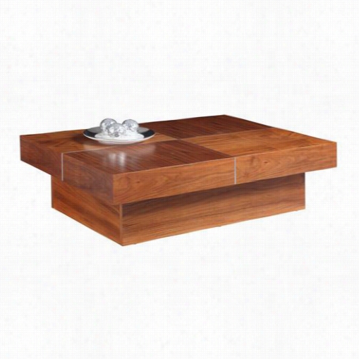 Whiteline Modern Living Ct1217r- Wlt Abby Rectangle Coffee Table In Natural Walnut