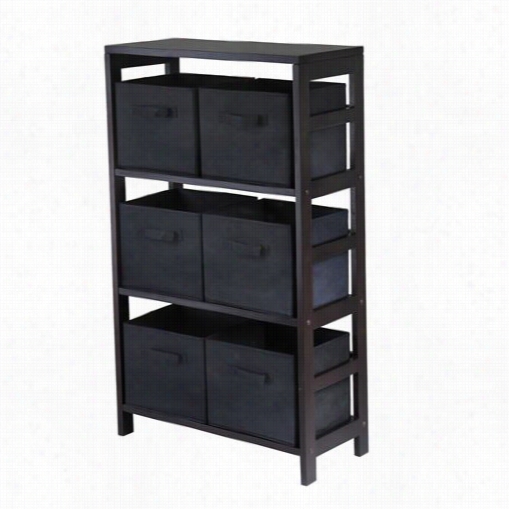 Winsome 92 Capri 3-section N Storage Shelf With 6 Foldable Fabrci Baskets