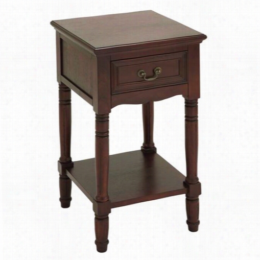 Woodland Imports 9193 Wood Accent Table In Brown With Glossy Lacquer