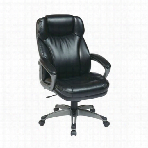 Worksmart Ech85807-ec3 Executive Eco Leather  Chair In Blaack With Adjustable Headrest