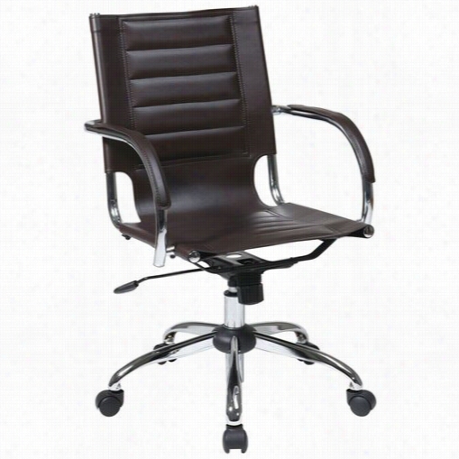 Worksmart Tnd941a-es Trinidsd Office Chair In Espresso With Fixed Padded Arms