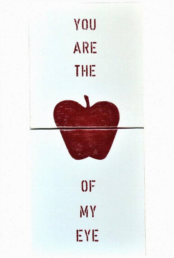 Apple Of My Eye Wooden Sign - 20 X 44"", White