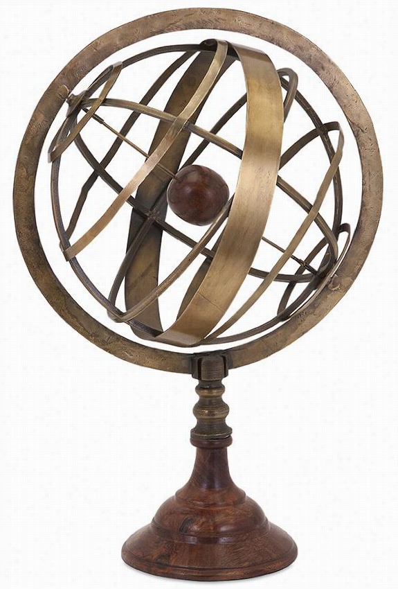 Armillary Globe - 19""hx12""wx10""d ,brass