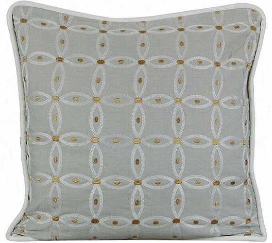 Belle Embrooidered Pillow - 20""hx20""w, Mist