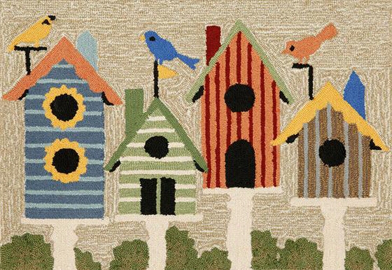 Birdhouse Doormat - 2'x3', Ivory