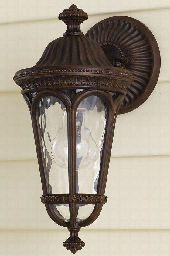 Buckinghama Ll-weather Outd Oor Patio Wall Lantern - One Light, Brown Wood