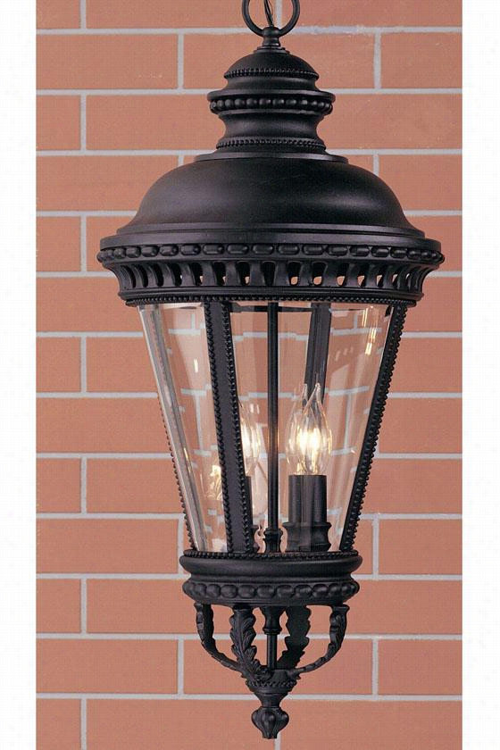 Chamberlaine All-weather Utdoor Patio Pendant - Four Light, Black