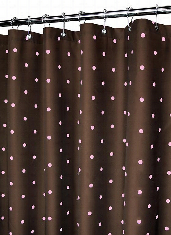 Classic Polka Dot Shower Curtain - 72""hx27""w, Coffee Bean