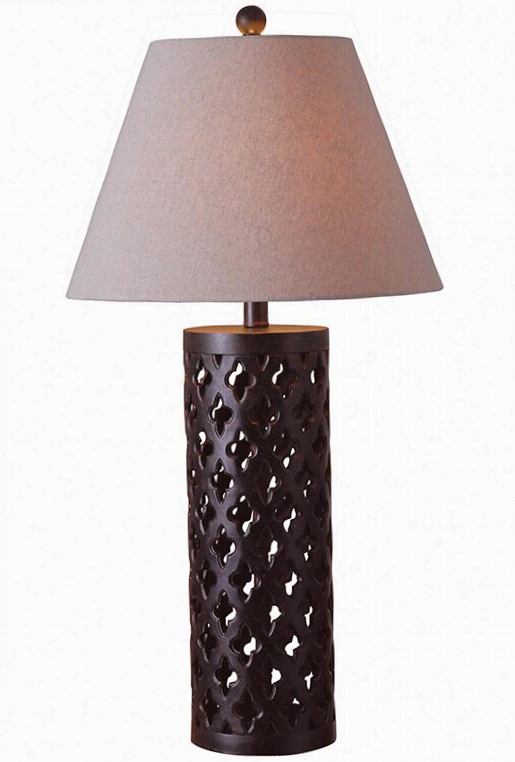 Cut-out Table Lamp - 29&quott;"hx15""wx15""d, Golden Flecked Bronze