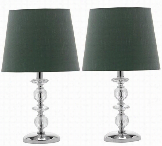 Derry Crystal Accent Lamps - Est Of 2 - Set Of 2, Green