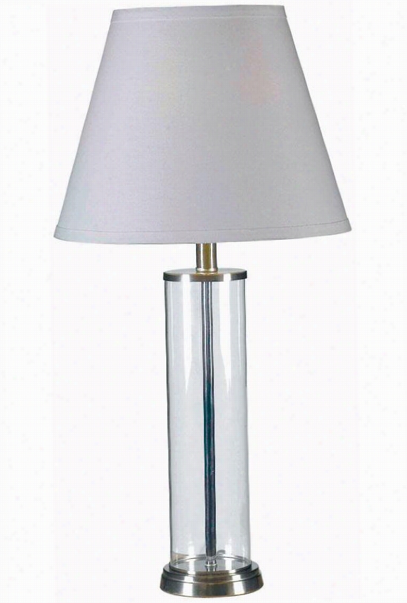 Echo  Table Lamp - Set Of 2-  Set Of 2, Glass/brushed Stl