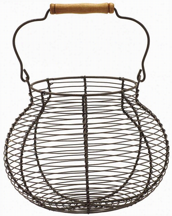Egg Basket - 7""hx10""diameter, Steel Gray