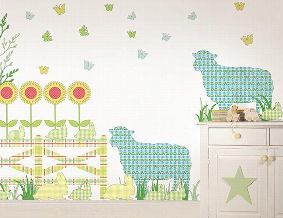 Farm Ahimals Wall Art - Betty The Lamb, Multi