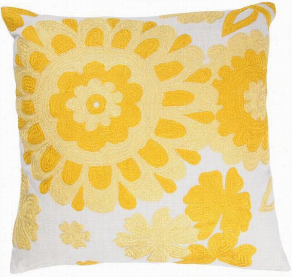 Flora Pillow - 18""x28"", White