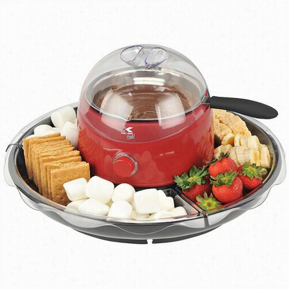 Fondue Maker - 9.5&qou T;"hx16""diameter, Red