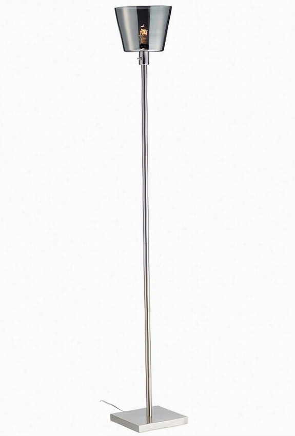 G Il Tall Floor Lamp - 71.75""hx10""wx10""d, Satin Steel