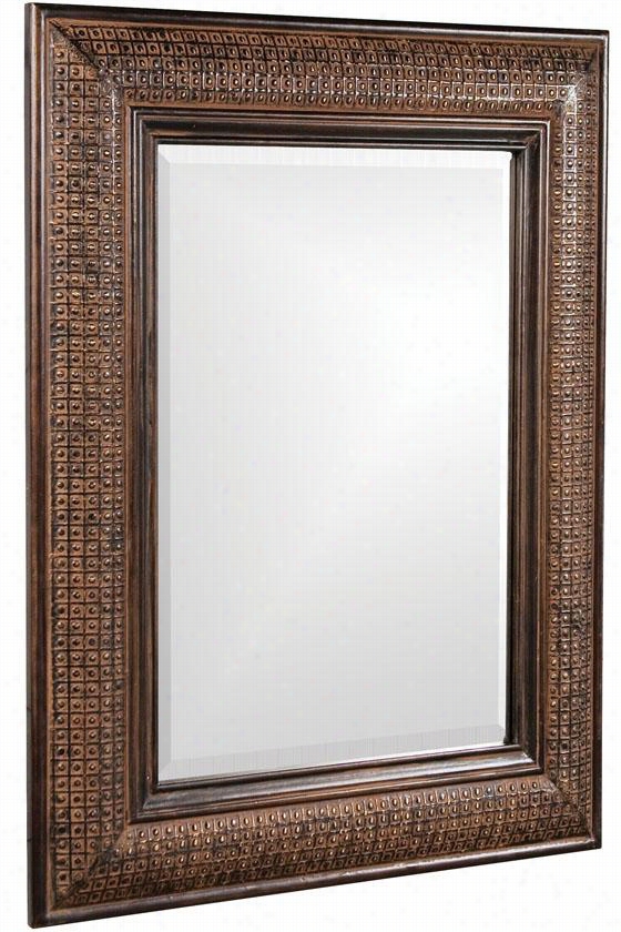 Grant Rectangular Mirror - 39""hx31"& Quot;wx2""d, Antique Bown/copper