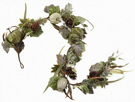 Heirloom Pumpkin Garland - 72""l, Green