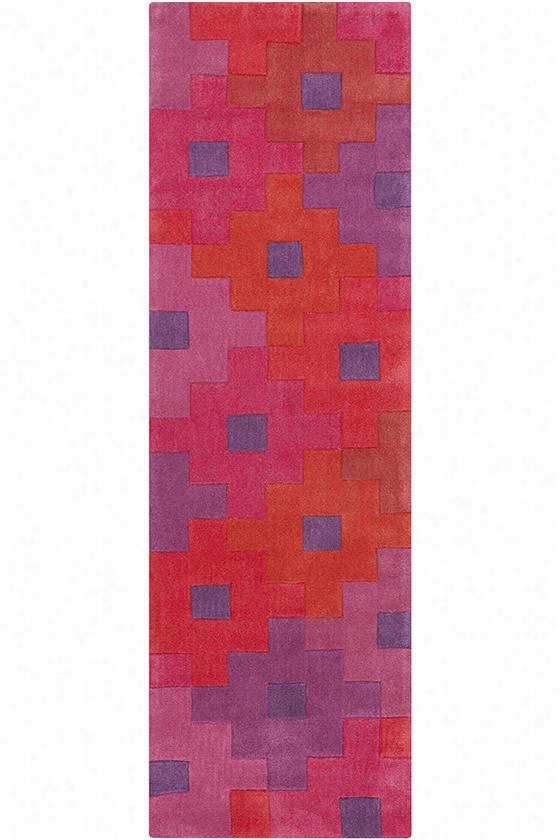 Imatra Area Rug - 2'6""x8', Hot Pink