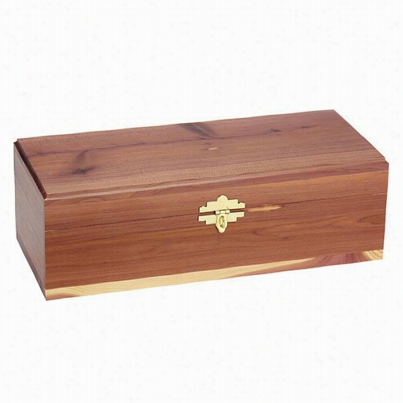 Large Keepsake Box With Latch - 4""hx12""wx5""d, Cedar W/burgandy Felt Liner