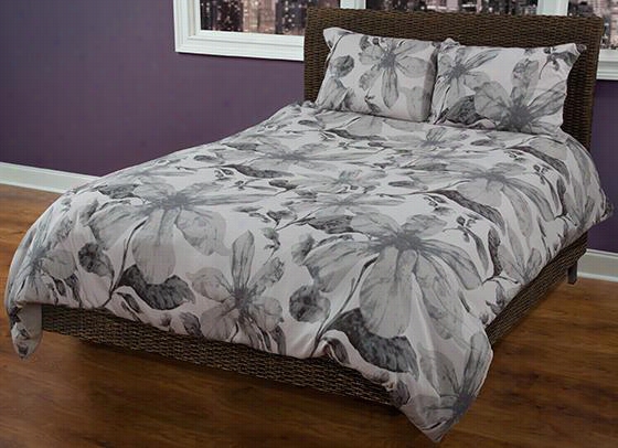 La Rk 3-piece Comforter Set - King, Soft Gray