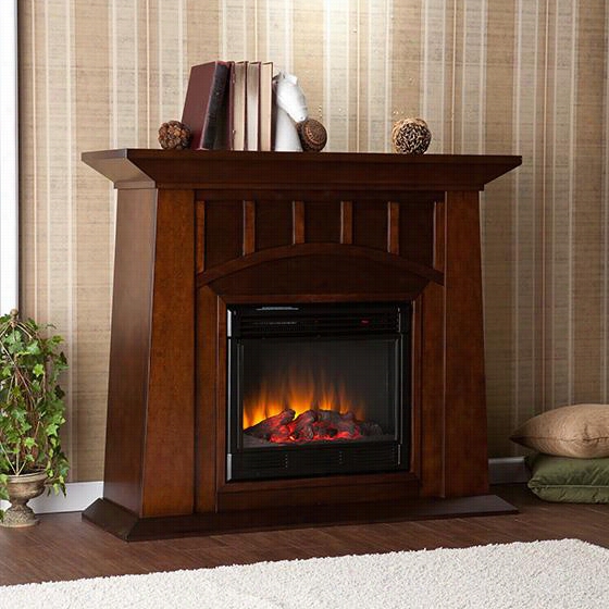 Lowery Fireplace - Electric, Coffee Brown