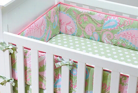 Lucy Baby Crib Bumper - 10""hx52""wx27""d, Green