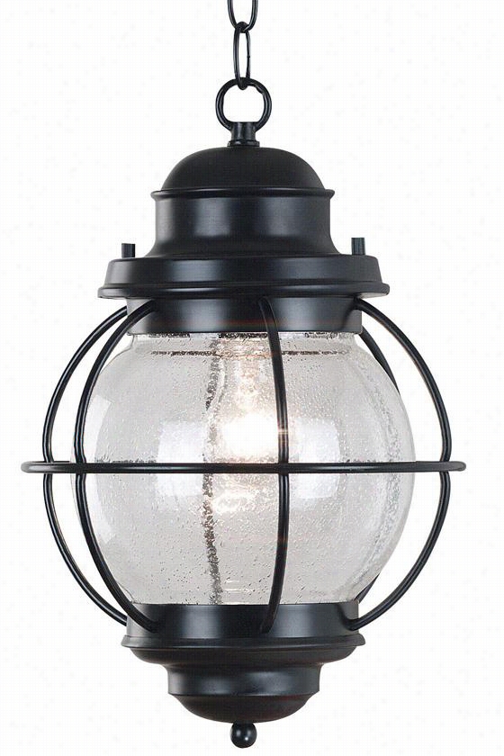 Maritime All-weather Outdoor Patio Hanging Lantern - 1-light, Black