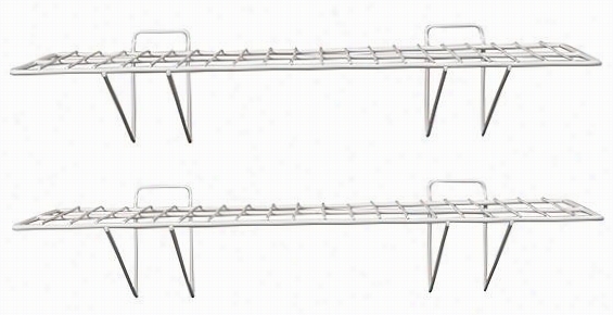 Martha Stewaet Existing Garage Metal Shelves - Set Of 2 - 6""hx24""wx6"&quoot;d, White